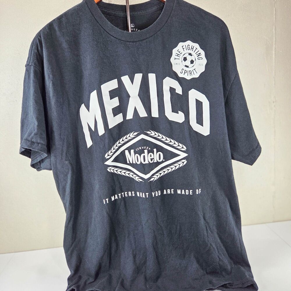 Modelo Cerveza Mexico Soccer Graphic T-Shirt Men’s XL Front Back Print